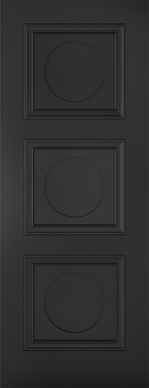 Black Antwerp 3 Panel Primed FD30 Fire Door - The Wooden Door Company