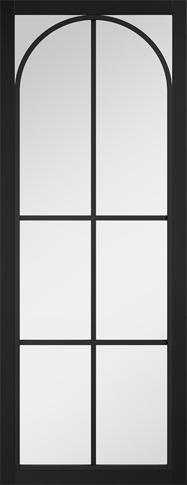 Black Astoria Pre-Finished Clear Glazed Internal Door - The Wooden Door Company