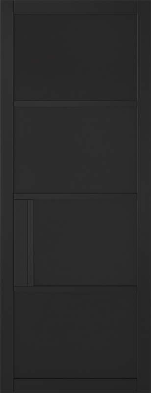 Black Chelsea 4 Panel Pre-Finished Internal Door - The Wooden Door Company