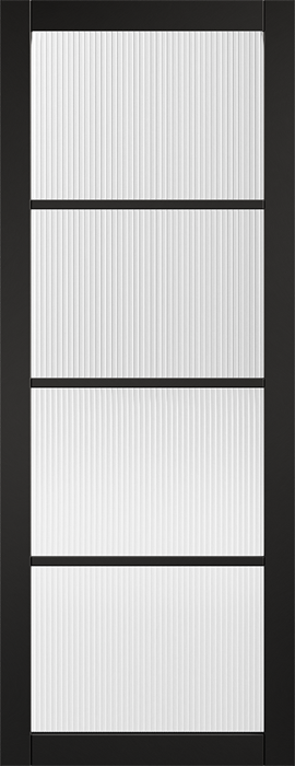 Black Soho Pre-Finished Reeded Glazed Internal Door - The Wooden Door Company
