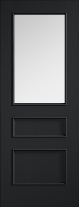 Charcoal Black Toledo Pre-Finished Glazed Internal Door - The Wooden Door Company