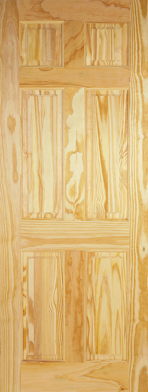 Clear Pine 6 Panel Unfinished Internal Door - The Wooden Door Company