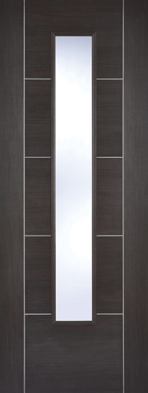 Dark Grey Laminate Vancouver Pre-Finished Glazed Internal Door - The Wooden Door Company