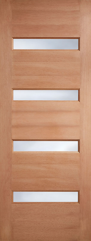 Hardwood Balham Unfinished Frosted Glazed External Door - The Wooden Door Company