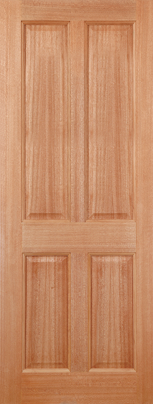 Hardwood Colonial 4 Panel Mortice & Tenon Unfinished External Door - The Wooden Door Company