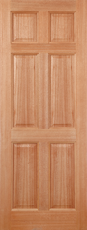 Hardwood Colonial 6 Panel Dowelled Unfinished External Door - The Wooden Door Company