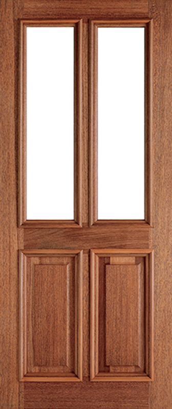 Hardwood Derby Unfinished Unglazed 2 Light External Door - The Wooden Door Company