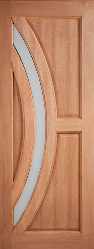 Hardwood Harrow Unfinished Frosted Glazed External Door - The Wooden Door Company