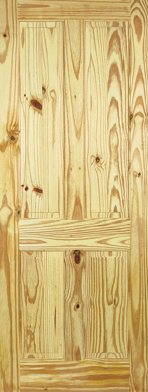 Knotty Pine 4 Panel Unfinished Internal Door - The Wooden Door Company