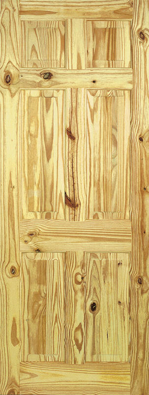 Knotty Pine 6 Panel Unfinished Internal Door - The Wooden Door Company