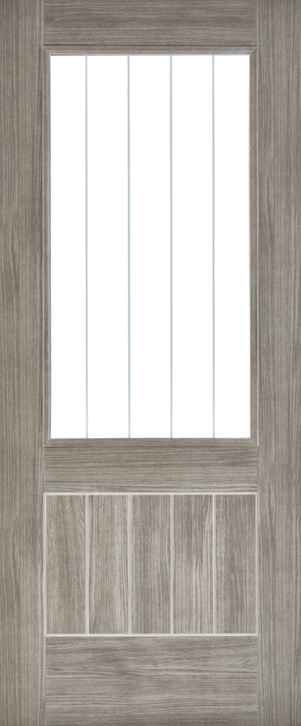 Light Grey Laminate Mexicano Pre-Finished Glazed Internal Door - The Wooden Door Company