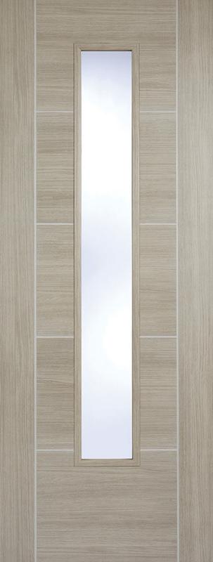Light Grey Laminate Vancouver Pre-Finished Glazed Internal Door - The Wooden Door Company