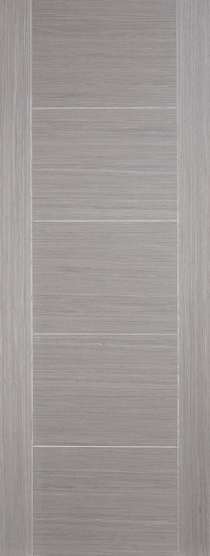 Light Grey Vancouver 5 Panel Pre-Finished FD30 Fire Door - The Wooden Door Company