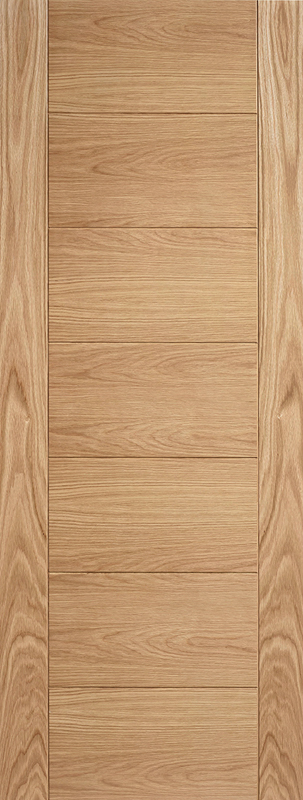 Oak Carini 7 Panel Pre-Finished FD30 Fire Door - The Wooden Door Company