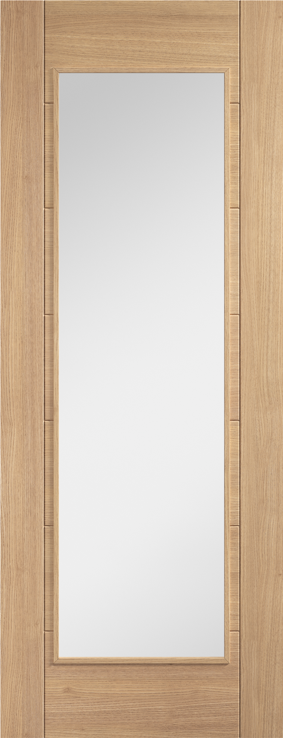 Oak Carini Unfinished Glazed 1 Light Internal Door - The Wooden Door Company