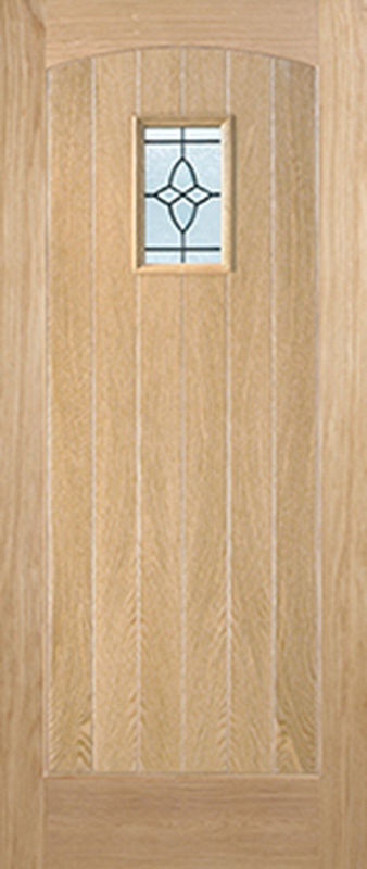 Oak Cottage Unfinished Glazed 1 Light External Door - The Wooden Door Company