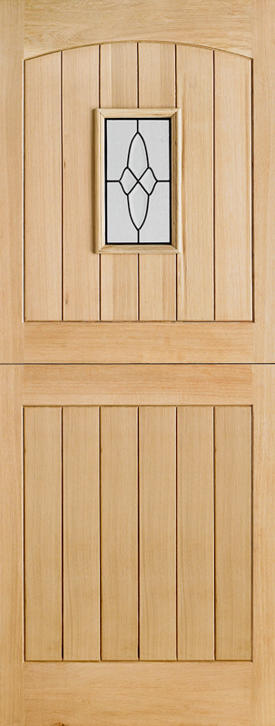 Oak Cottage Stable Unfinished Glazed 1 Light External Door - The Wooden Door Company