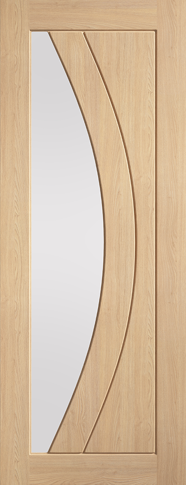 Oak Girona Pre-Finished Clear Glazed Internal Door - The Wooden Door Company