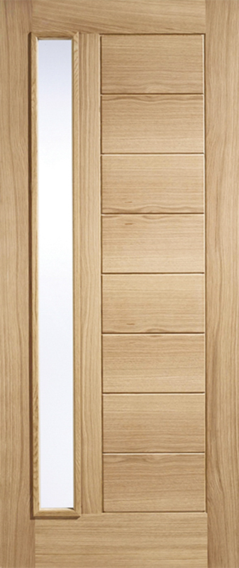 Oak Goodwood Unfinished Glazed 1 Light External Door - The Wooden Door Company