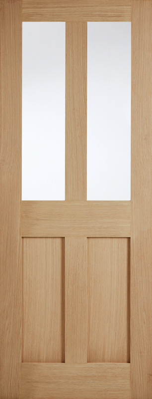 Oak London Unfinished Glazed Internal Door - The Wooden Door Company