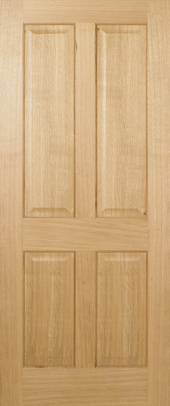 Oak Regency 4 Panel Pre-Finished FD30 Fire Door - The Wooden Door Company