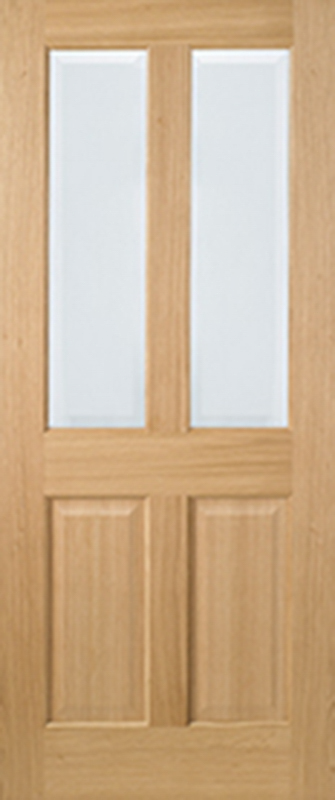 Oak Richmond Pre-Finished Glazed 2 Light Internal Door - The Wooden Door Company