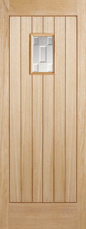Oak Suffolk Unfinished Glazed External Door - The Wooden Door Company