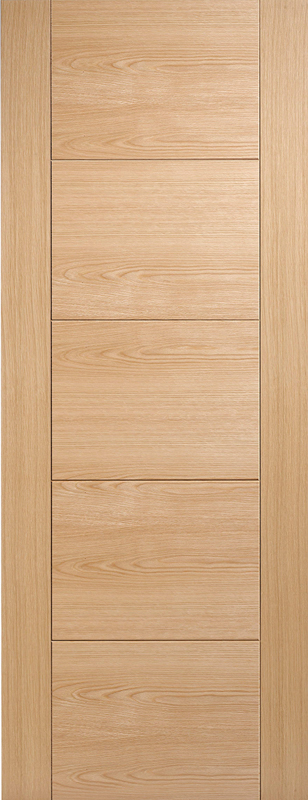 Oak Vancouver 5 Panel Pre-Finished FD30 Fire Door - The Wooden Door Company