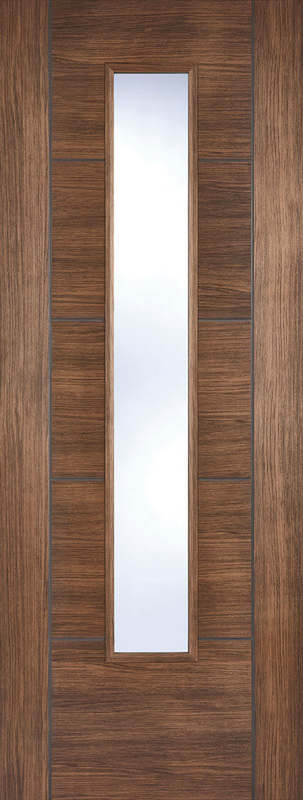 Walnut Laminate Vancouver Pre-Finished Glazed Internal Door - The Wooden Door Company