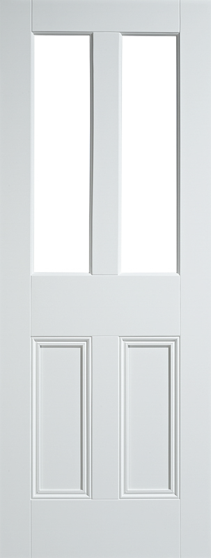 White Malton Primed Unglazed 2 Light Internal Door - The Wooden Door Company