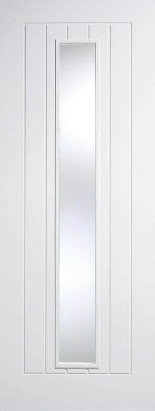 White Mexicano Long Light Primed Glazed Internal Door - The Wooden Door Company