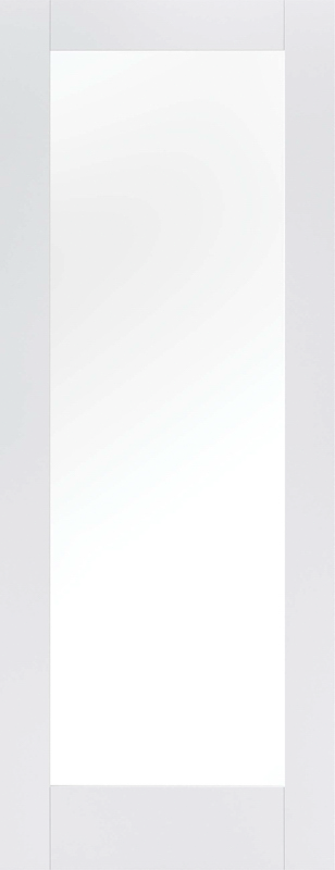 White Pattern 10 Primed Glazed 1 Light Clear Internal Door - The Wooden Door Company