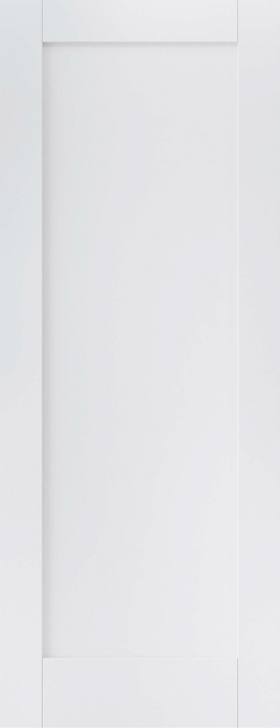 White Pattern 10 One Panel Primed FD30 Fire Door - The Wooden Door Company