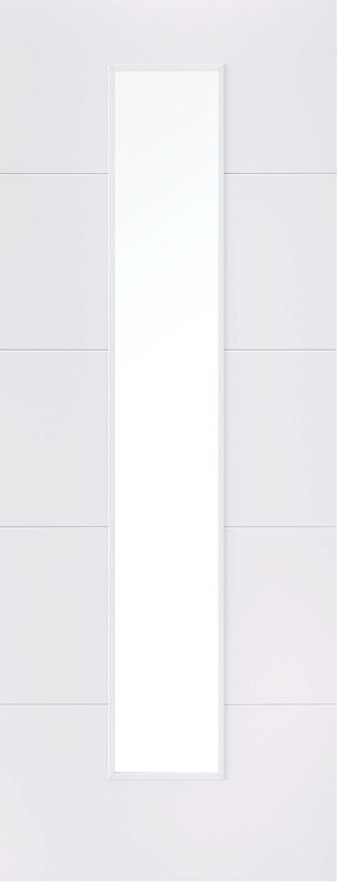 White Primed Santandor Glazed 1 Light Internal Door - The Wooden Door Company