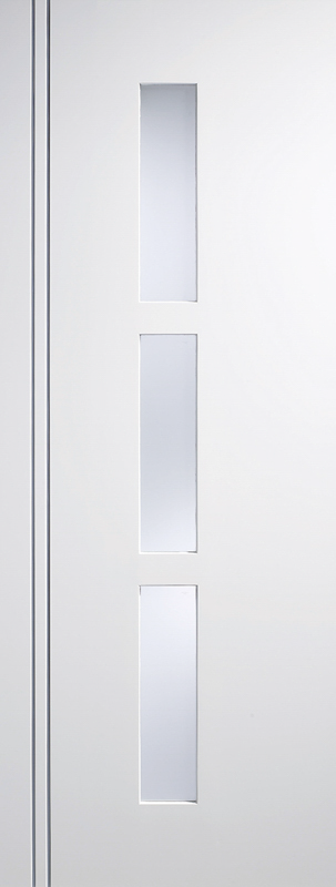 White Sierra Blanco Pre-Finished Glazed 3 Light Internal Door - The Wooden Door Company