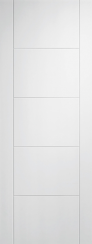 White Vancouver 5 Panel Primed FD30 Fire Door - The Wooden Door Company