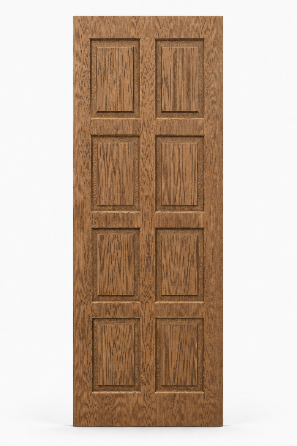 The Ashbourne bespoke stained oak veneer eight panel internal door with raised mouldings