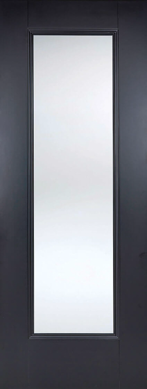 Black Eindhoven Primed Glazed 1 Light Internal Door - The Wooden Door Company
