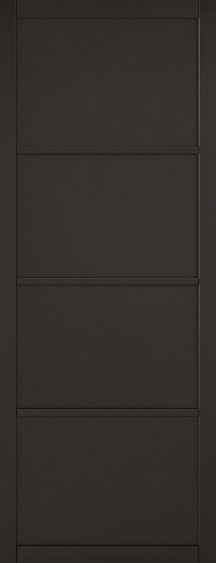 Black Soho 4 Panel Pre-Finished Internal Door - The Wooden Door Company