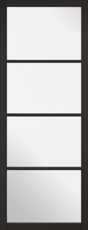 Black Soho Pre-Finished Glazed 4 Light Internal Door - The Wooden Door Company