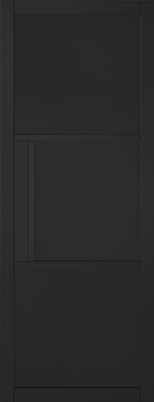 Black Tribeca 3 Panel Pre-Finished Internal Door - The Wooden Door Company