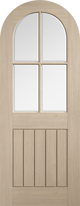 Blonde Oak Mexicano Arched Pre-Finished Glazed Internal Door - The Wooden Door Company