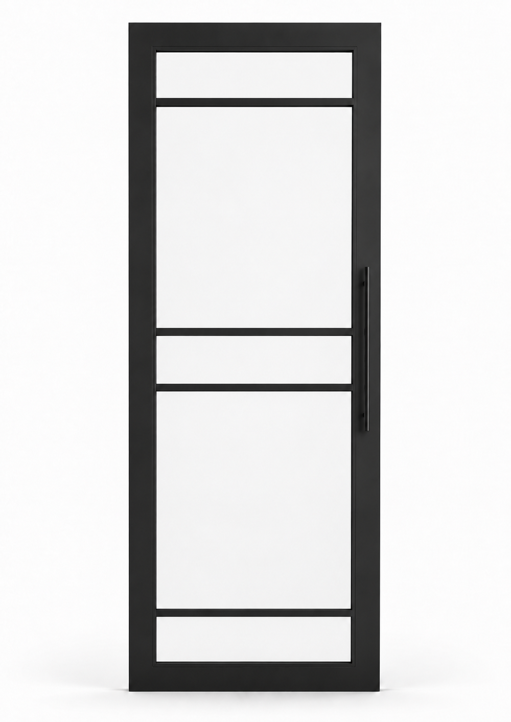 The Bramhope bespoke black industrial glazed internal door with clear glass