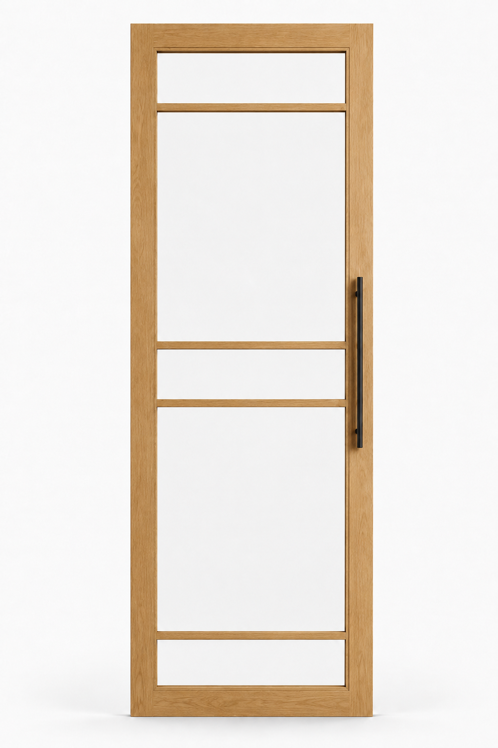The Bramhope bespoke oak industrial glazed internal door with clear glass