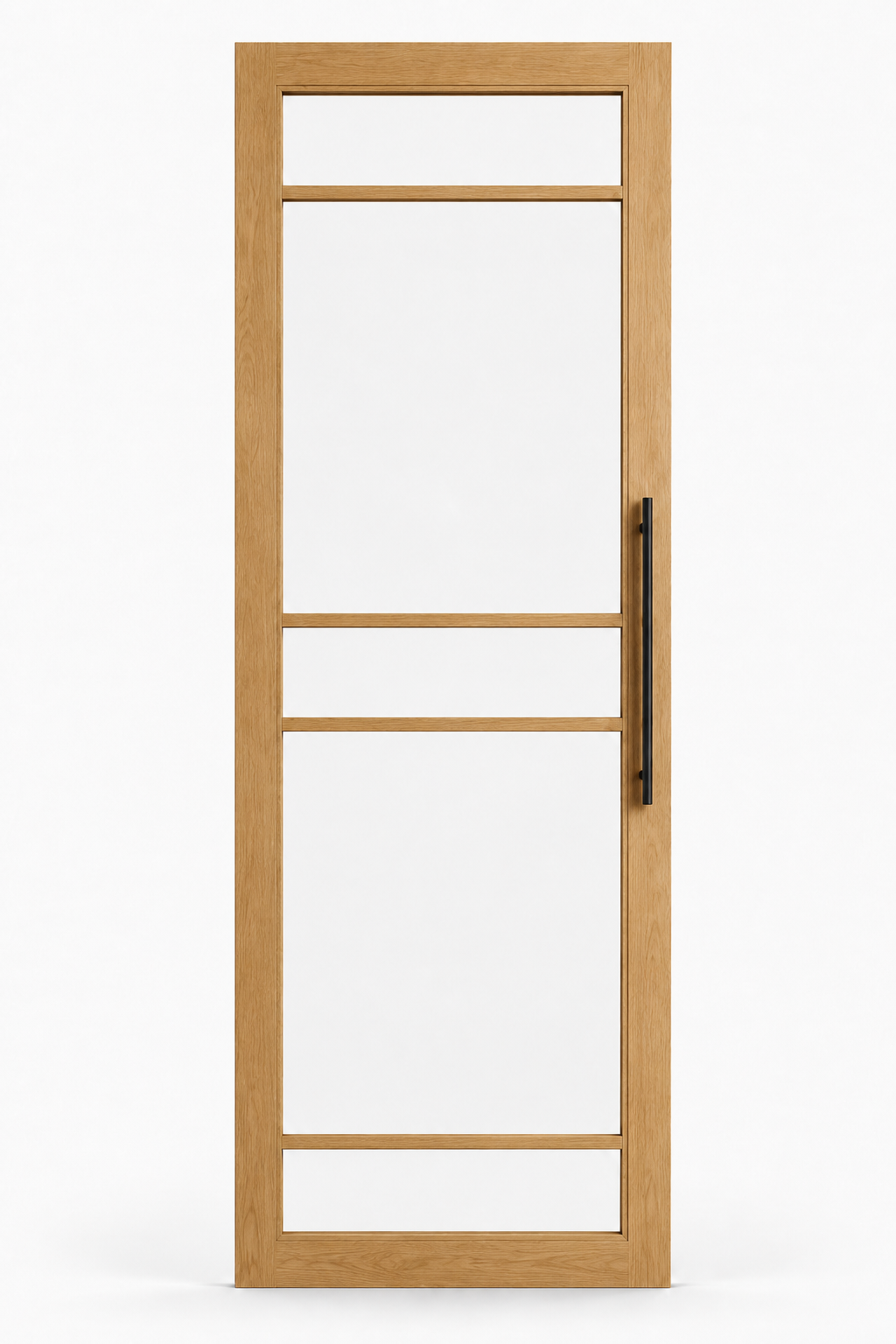 The Bramhope bespoke oak industrial glazed internal door with clear glass