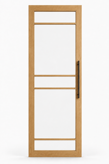 The Bramhope bespoke oak industrial glazed internal door with clear glass