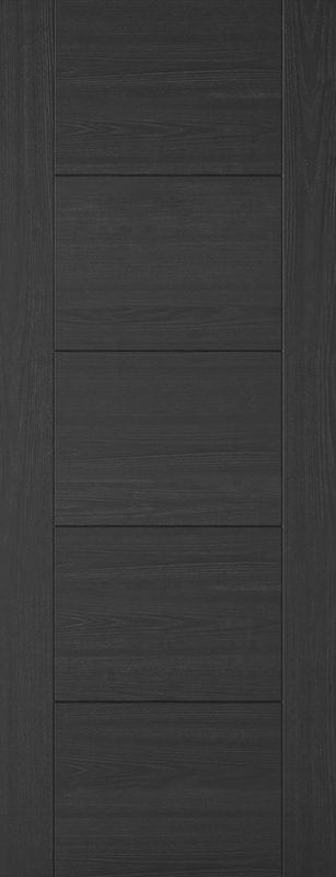 Charcoal Black Vancouver 5 Panel Pre-Finished FD30 Fire Door - The Wooden Door Company