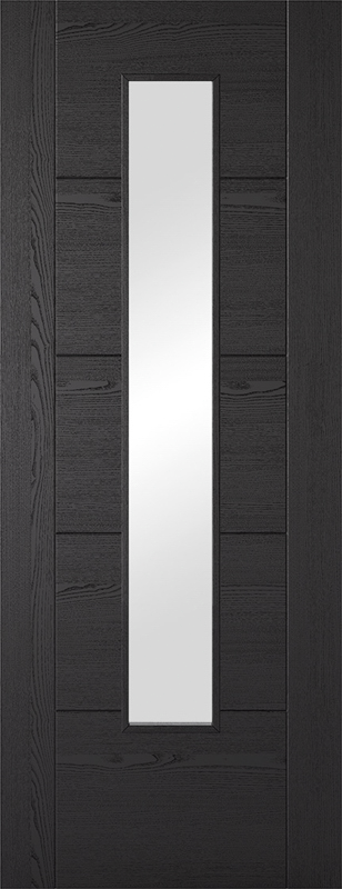 Charcoal Black Vancouver Pre-Finished Glazed 1 Light FD30 Fire Door - The Wooden Door Company
