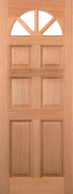Hardwood Carolina 6 Panel Dowelled Unfinished External Door - The Wooden Door Company