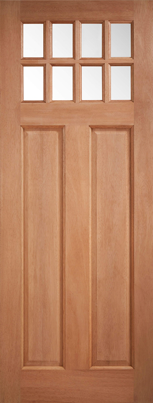 Hardwood Chigwell Unfinished Clear Glazed External Door - The Wooden Door Company